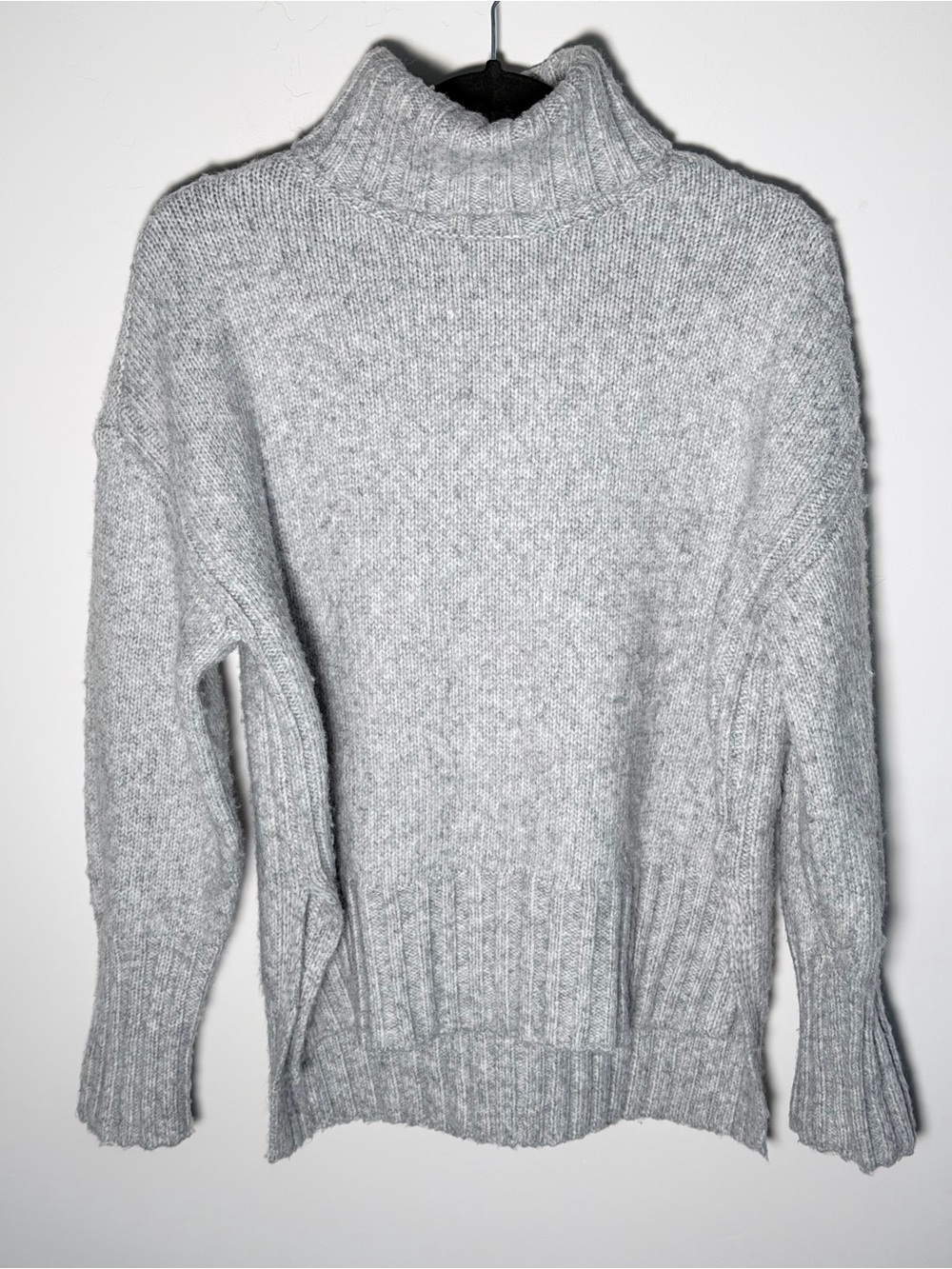 Pink Rose Light Gray Turtleneck Sweater